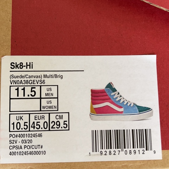 Vans SK8-Hi Suede/Canvas Multi/Brig MENS - Picture 16 of 16
